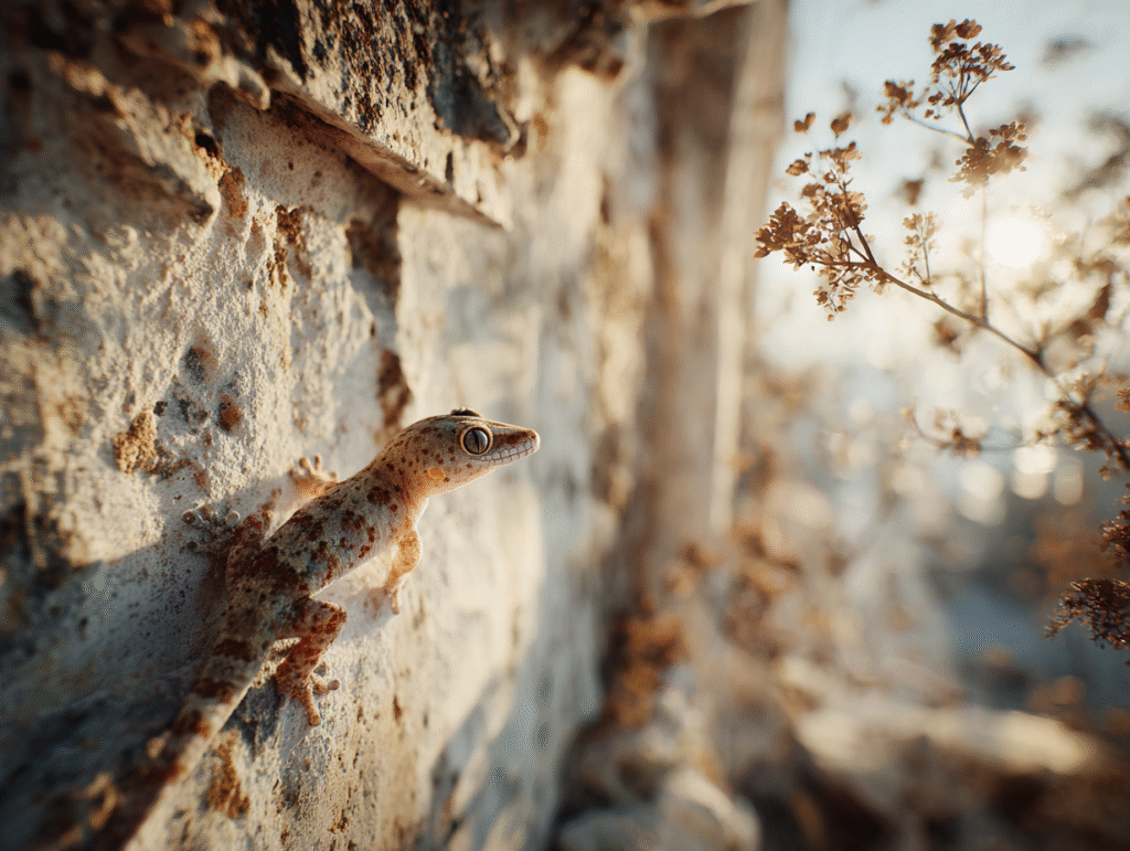 The way a gecko sticks to a wall is quite impressive, and we need to learn from it! Apparently, their feet use millions of tiny hairs (called setae) to create this incredible, instant connection at the molecular level, thanks to what they call Van der Waals forces.